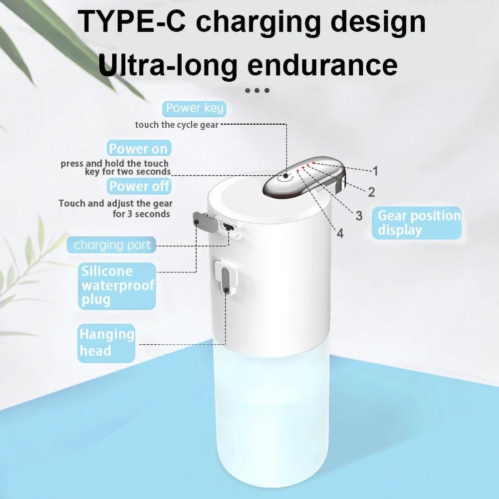 380ML Rechargeable Electric Intelligent Automatic Senor Soap Dispenser IPX5 Waterproof Touchless Hand Sanitizer Washing Machine