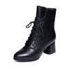 thick heel Martin boots women's medium heel autumn and winter new fashion boots leather boots short boots medium boots women