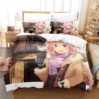 Yeni Anime Fate - Astolfo Nevresim Takımı Tek İkiz Tam Kraliçe Kral Boyutu Yatak Takımı Yetişkin Çocuk Yatak Odası Yorgan Kılıfı Takımları Ev Tekstili