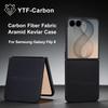 YTF Thin Kevlar Pure Carbon Fiber Magnetic Case for Samsung for Samsung Galaxy Z Flip 8/7 Aramid Fiber Shockproof Cover Case