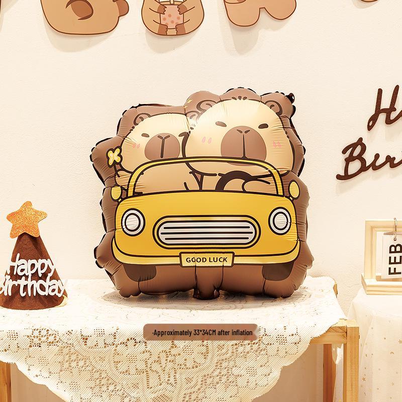 Cartoon Capybara Balloon - Children's Birthday Party Decoration Prop