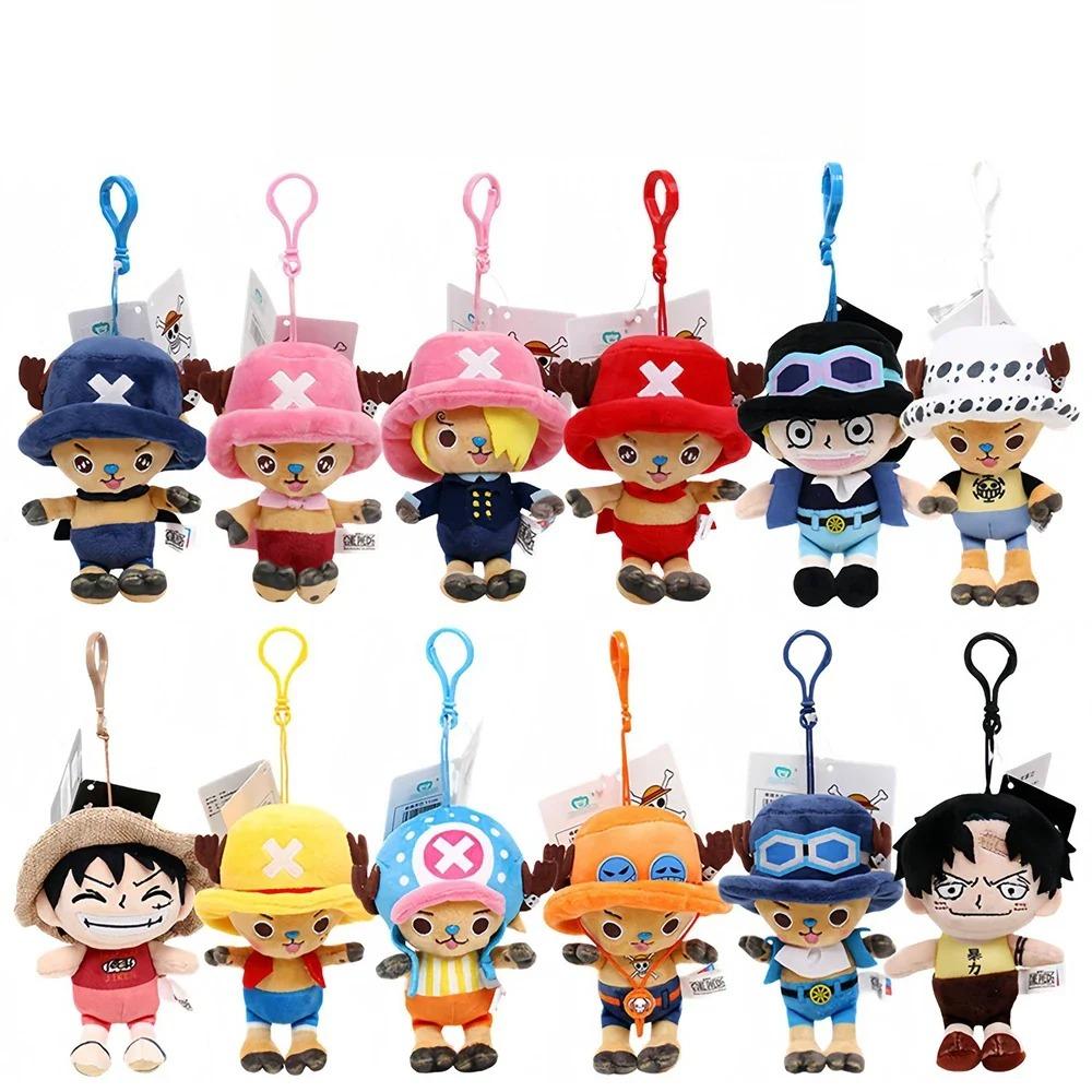One Piece Original Plush Pendant Doll Luffy Toy Tony Chopper Laboon Sabo Anime Keychain Soft Stuffed Backpack Ornaments Toy 12cm