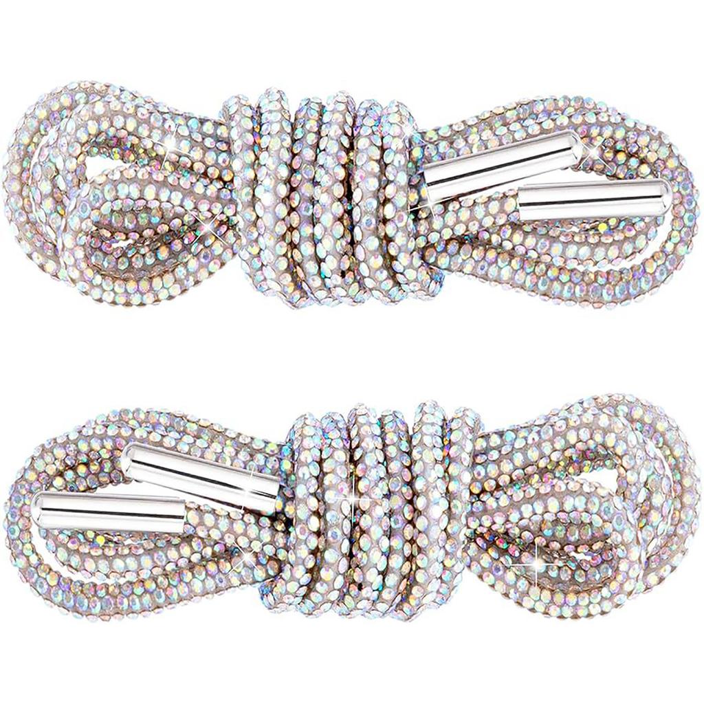 Strassrep Skosnören, Glittrande Skosnören För - 2ST Strass Bling Skosnören, Bling Runda Skosnören Dragskosnöre Ersättningsaccessoarer 120cm