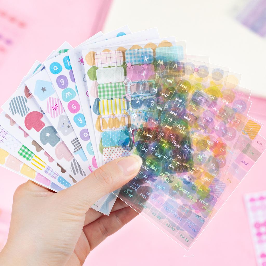 48 Sheets/pack Sticker Pad Practical Basic Versatile Planner Decoration Tabs Index Stickers
