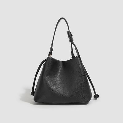 Neue Macaron Litschi Muster Mini Eimer Tasche aus weichem Leder lässig vielseitig Handtrage Gemüsekorb Einzel Schulter Umhängetasche