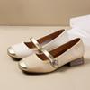 Women Fashion Sweet Light Brown Comfort Square Heel Shoes for Office Career Party Lady Elegant Beige Footwear Ab545