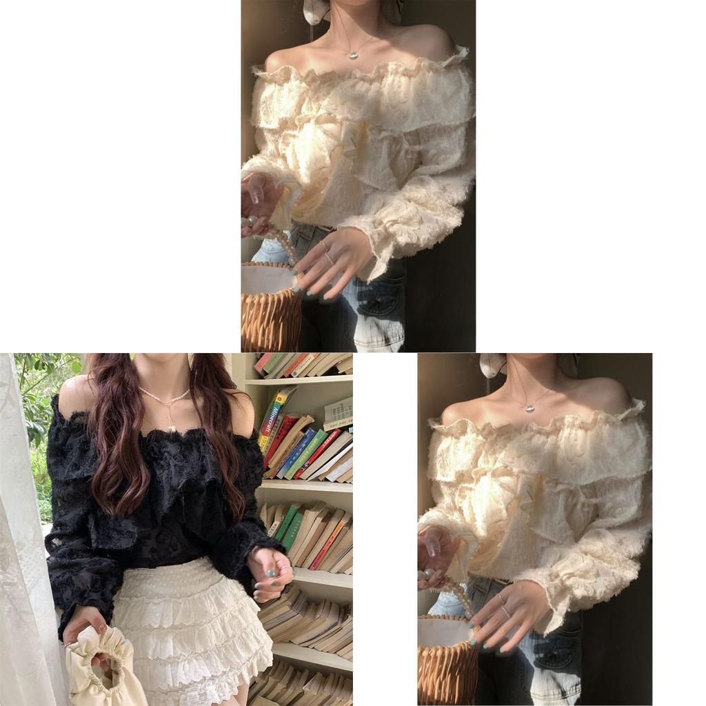 Romantic Lace Blouse For Women With 3d Print Soft Satin Fall Spring Casual Wear