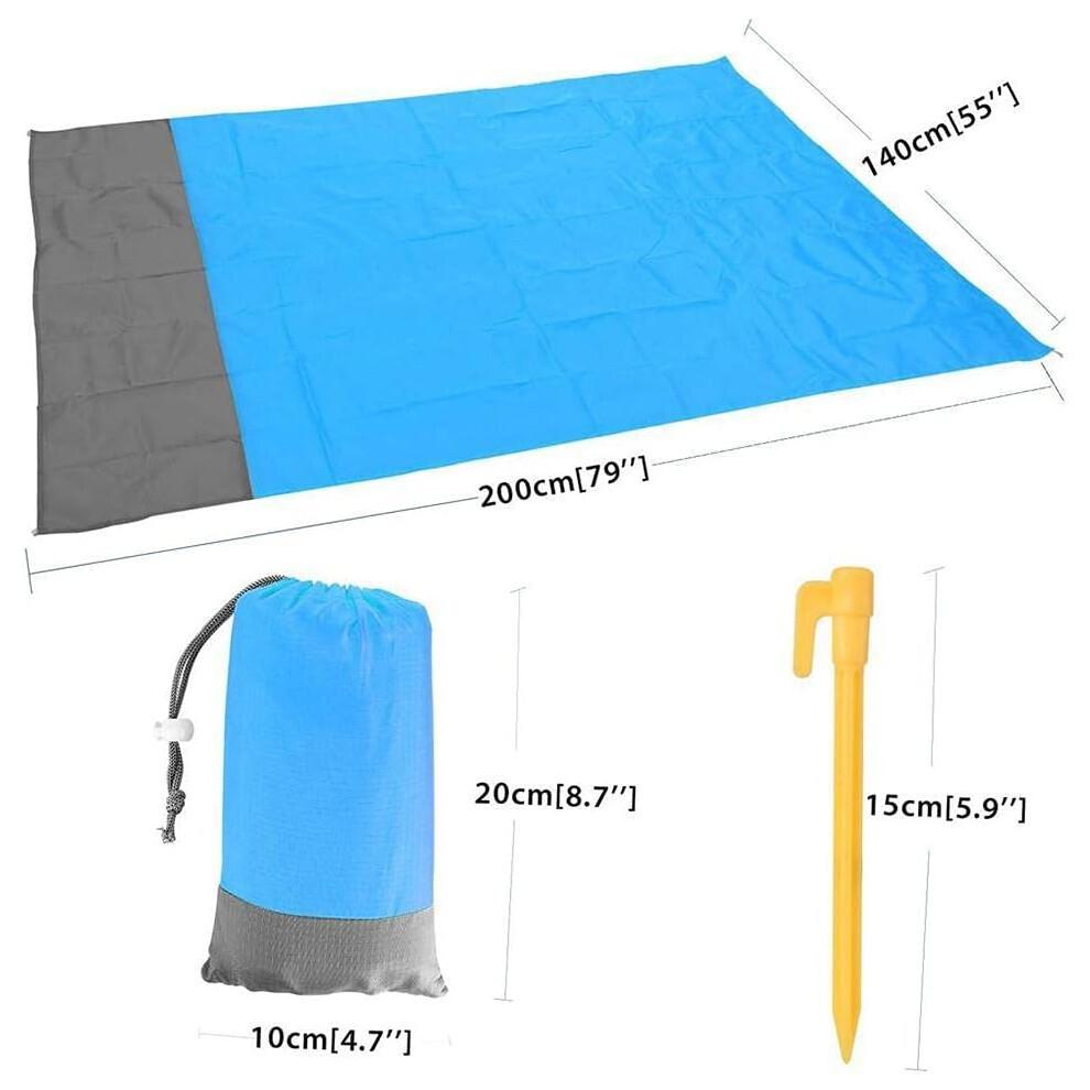 Oversized Portable Beach Blanket for 4-6 People, Fast Dry Waterproof Portable Picnic Mat, Sand Proof Mat for Travel, Camping, Hiking (78.7 X 55.1 Inc