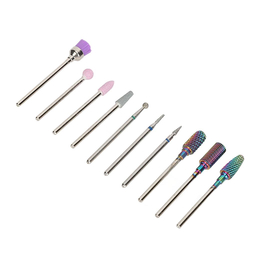 Nail Drill Bits Set Tungsten Steel Nail Art Grinding Head Dead Skin Removal Manicure Polishing Tool