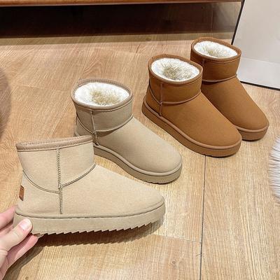 Women's Wide Width Plush Snow Boots, Thickened Winter Booties, Arctic Outdoor Ankle Boots for Women