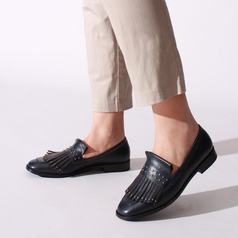 

Женская темно-синяя повседневная обувь из натуральной кожи Классическая обувь