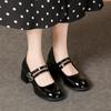 Leather flat for Huizhou women's shoes Su Yinyin same Mary Jane shoes high heels French new high heels women
