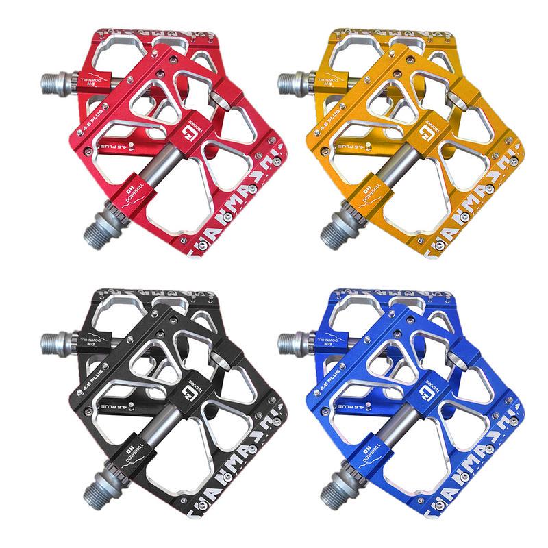 Aluminum MTB DH Road XC Bike 3 Bearings Pedals flat Platfrom Pedal 4.6plus blue