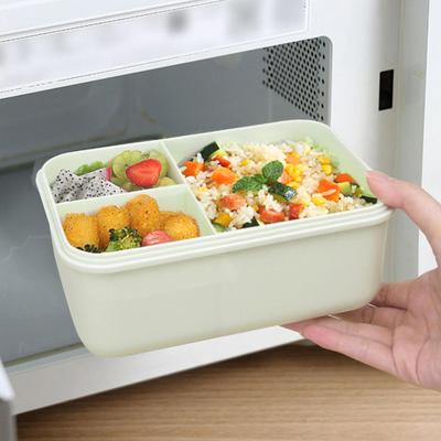 Lunch Box 3 Compartments Thicken Bin Food Storage Containers for Home Daily Picnic Family Outdoor School Travel Work Camping