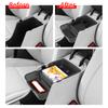 Smabee for Hyundai KONA 2025 Double Layer Center Console Armrest Storage Box Transparent Black Organizer Tray Accessories