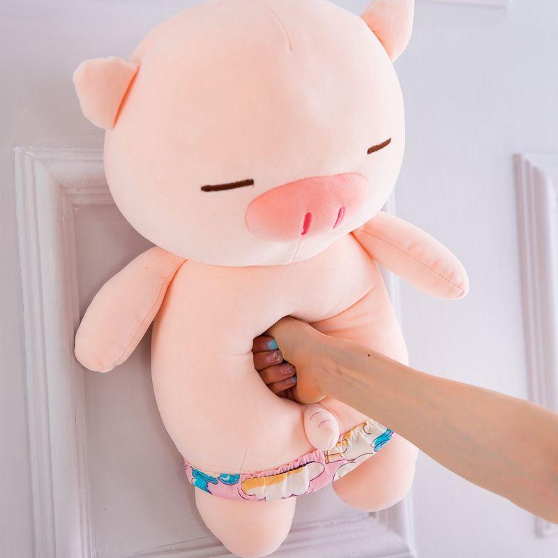 40CM Cute Rogue Beach Piglet Plush Toy Swimming Trunks That Can Be Taken Off Funny Soft Pillow Pig Doll As a Festival Birthday