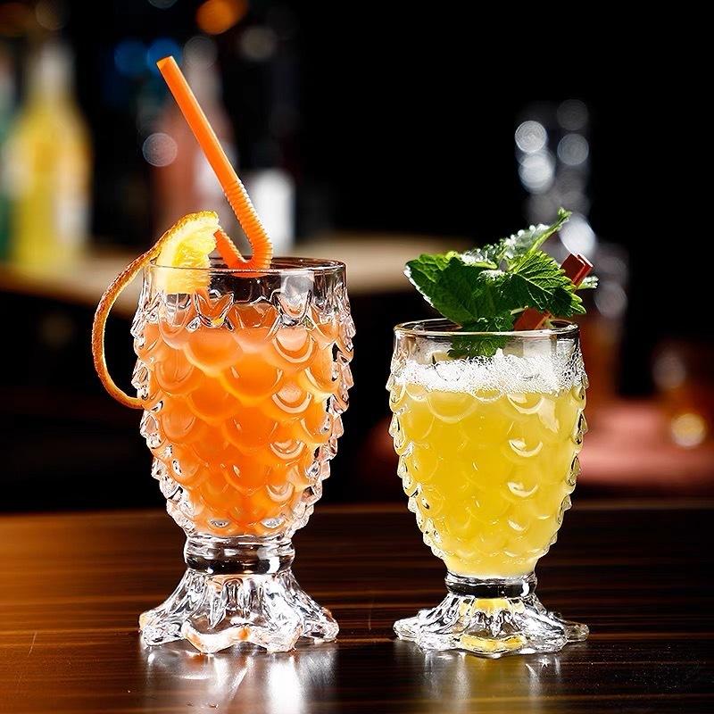 Cupă de cocktail cu sirenă Petrecere de absolvire în stil vintage Băutură pahar de vin Ananas Pahar de cocktail 3D solzi de pește cana TIKI în relief