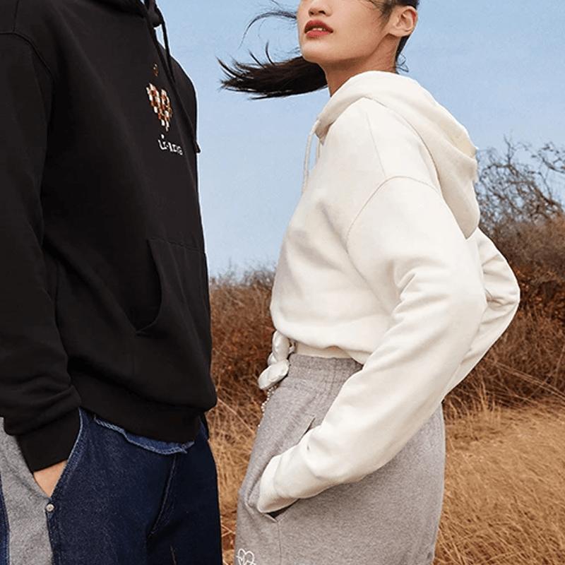 Li-Ning Sports Fashion Series Casual Hooded Pullover Sweatshirt Unisex Tops White AWDS593-1