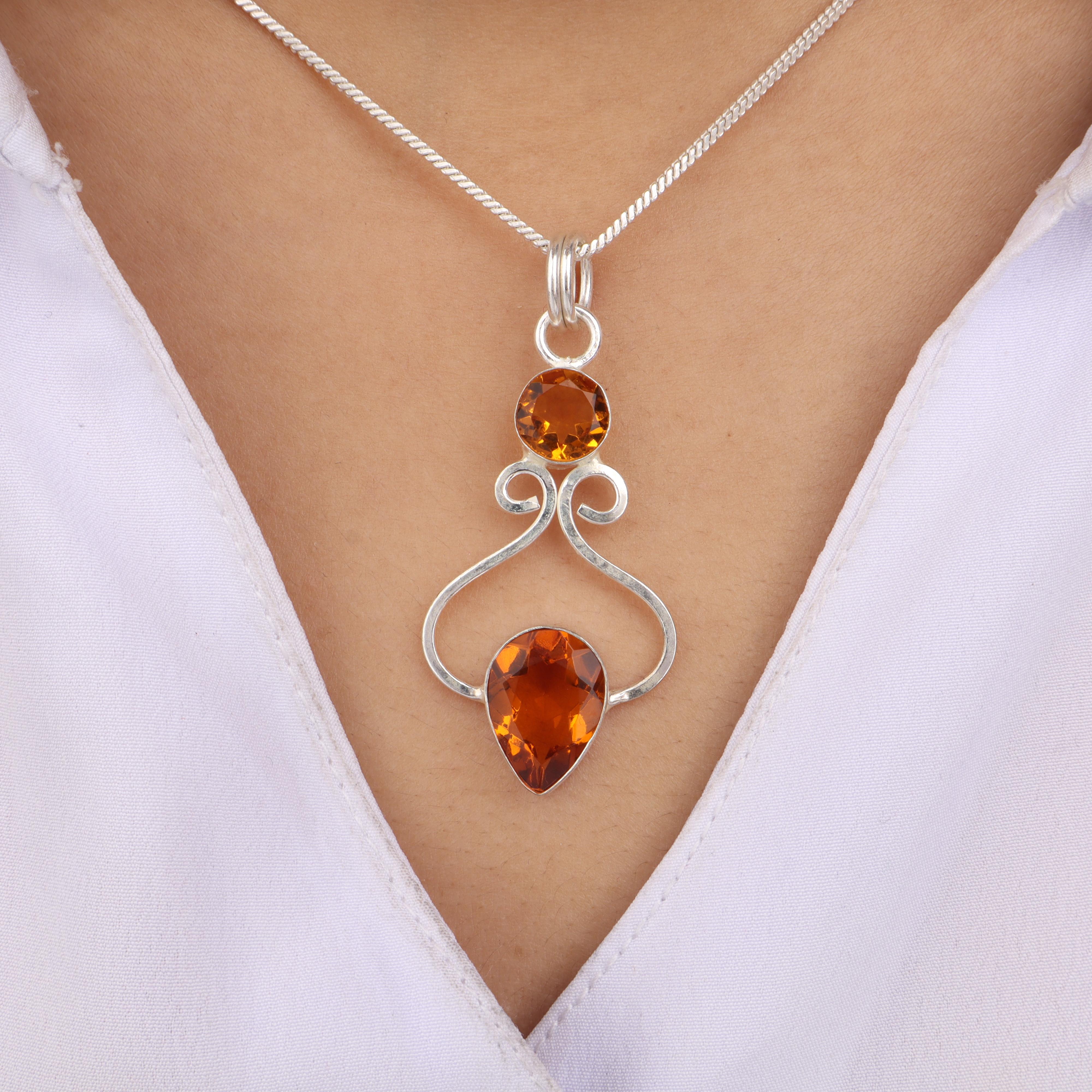 

Citrine Gemstone 925 Sterling Silver Handmade Jewelry Handcrafted Pendant 1.60 For Women PP-13-1
