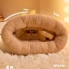 Winter Katzen Schlafsack Halbgeschlossenes Katzen Nest Wärmekissen Weicher Plüsch Wärmer Gemütliche Betten Zubehör für Kleine Kätzchen Hunde 3-6KG