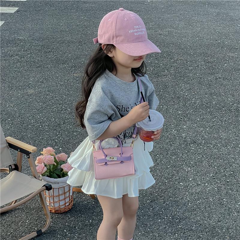 Elegante Mini Borsa a Spalla Coreana per Bambini con Design Trendy Color Block per Bambini