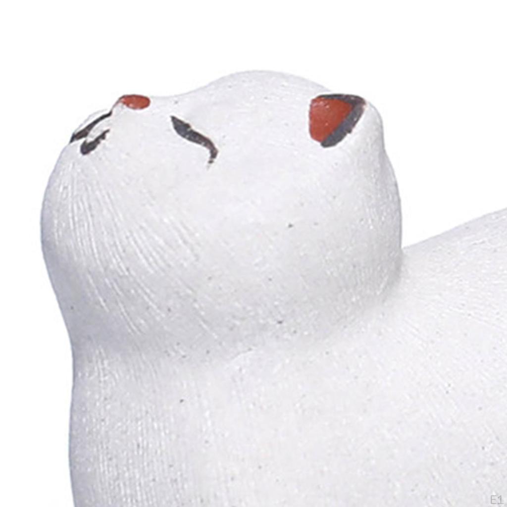 Charming Feline Tea Companion Handmade Clay Figurine for Home And Office