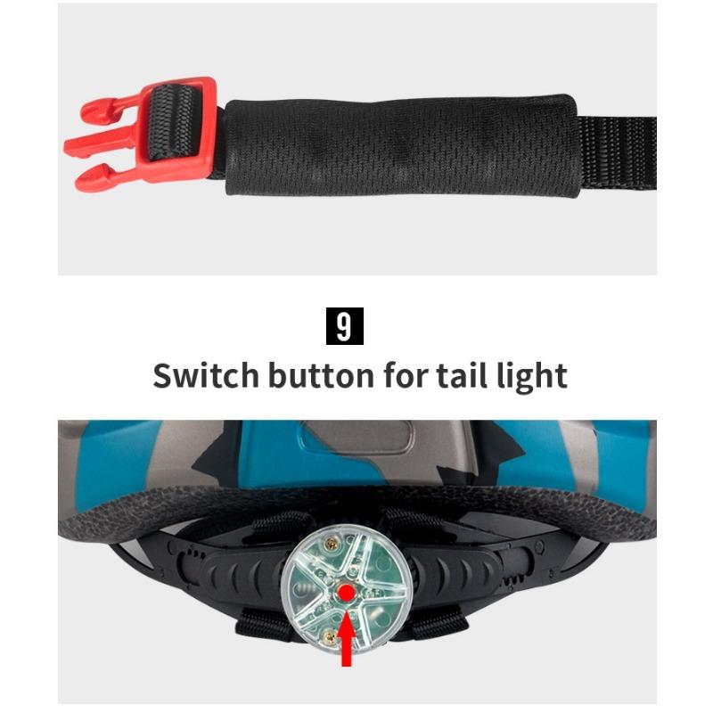 Bicycle Helmet MTB Mountain Bike Integrated Forming Riding Helmet with Warning Light Safety Helmet