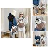 Cute Cartoon Penguin Plush Backpack Ins Style Girl's Bag Brown Soft