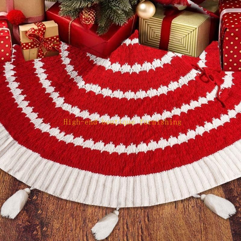 Round Christmas Tree Floor Cover Christmas Tree Skirt Base Skirt Functioanl Tree Skirt Fabric Carpet Decoration China Mainland