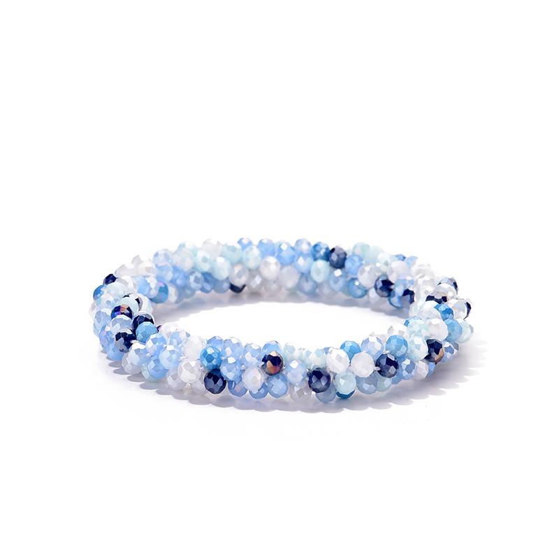 Multicolor Boho Elastic Bracelet Bangle For Women Vintage Rope Weave Handmade Glass Crystal Beads Stretch Bracelets Zircon Gift