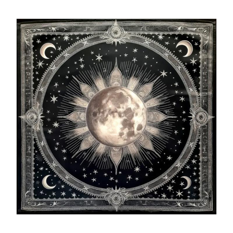 Square Divinations Tapestry Moon Planet Astrology Tablecloth Tarot Tablecloth Table Cloth Witchcrafts Supplies