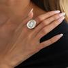 3PCS Candy Color Zinc Zinc Alloy Rings Set Exaggerated Big Dome Plain Ring Geometric Ring  Women