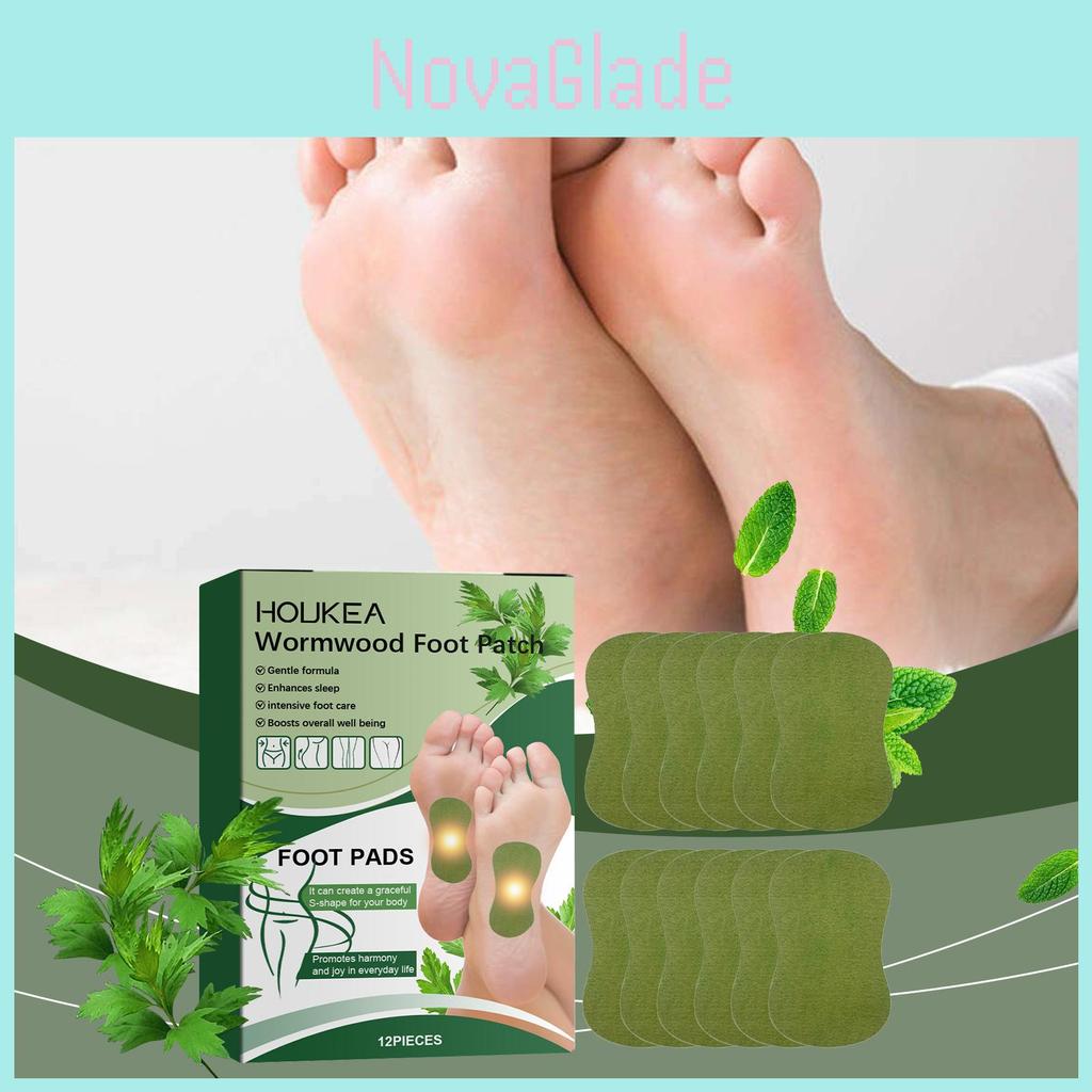 Premium Houkea Mugwort Foot Patches For Gentle Nourishing Foot Care 12 Pieces