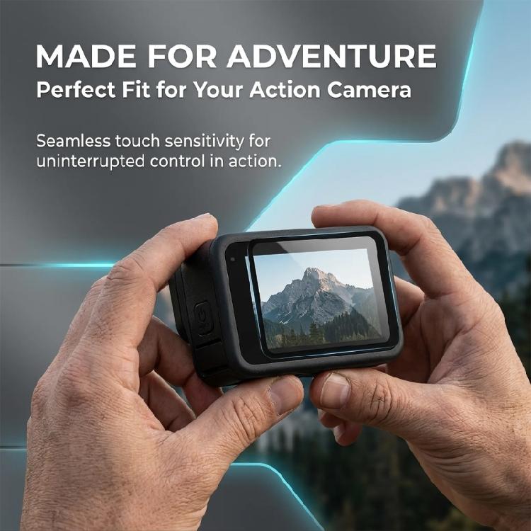 Protective Tempered Glass Film Kit for X6 Action Camera Screen, Tempered Glass Guard with Cleaning Wipes Dust Absorber