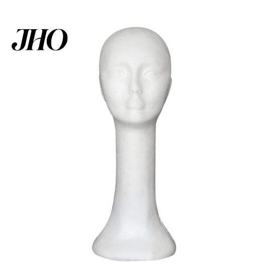 Modello Testa in Schiuma Manichino Femminile Astratto Collo Lungo Supporto Espositore per Parrucche Cappelli Occhiali Manichino da Business