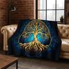 Natur Wikinger Yggdrasil Nordischer Baum des Lebens Flanelldecke Weiche Warme Decke für Schlafzimmer Zimmer Wohnzimmer Reise Camping Picknick