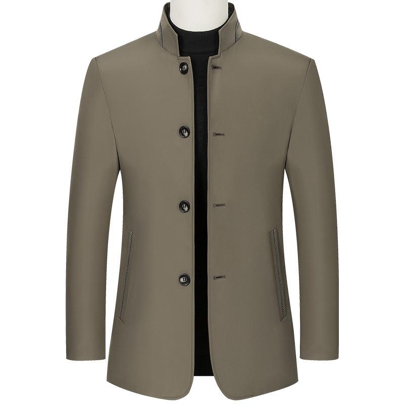 Men's Stand-up Collar Jacket Spring and Autumn Middle-aged Casual Men's Clothing Slim-fit Top Business Men's Jacket