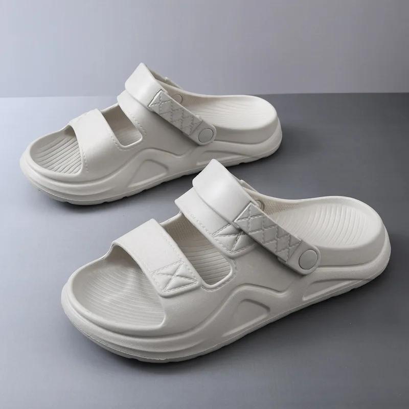

Summer Men s EVA Anti-Slip Soft-soled Slippers Flat Casual Open-toed Beach Sandals Durable Unisex Comfortable 44-45