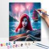 Disney Little Mermaid fireworks oil painting art painting kit handmade diy gift home decoration, paint by numbers for adults wall decor