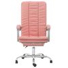 Office Chair with Reclining Function Pink Faux Leather