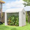 Loop-in Kas, Buiten Tomatenkas met Roldeur en Gaasramen, PE Afdekking, 200 x 140 x 200cm, Wit