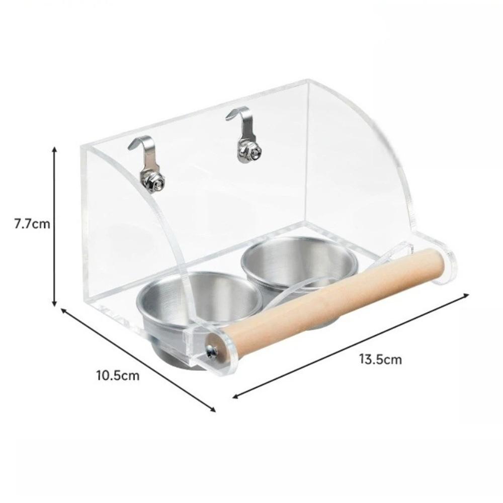 New Stainless Steel Pet Bird Feeder Sturdy Wooden Standing Pole Pet Food Dispenser Easy Clean No Mess Parrot Feeder Pet Supplies