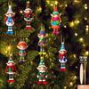 8/16/24Pcs Vintage Christmas Wooden Pendants Fantasy Christmas Tree Ornaments  Christmas party