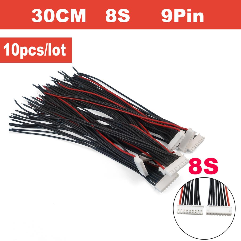 10pcs/lot 1S 2S 3S 4S 5S 6S 7S 8S Lipo Battery Balance Charger Cable IMAX B6 Connector Plug Wire 30 20 15 10cm Single Head Wire