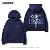 League of Legends LOL Lingluo Puppe Gwen Print Herren Kapuzensweatshirt Herbst und Winter Outdoor Plus Samt Locker Erwachsene Oberteile