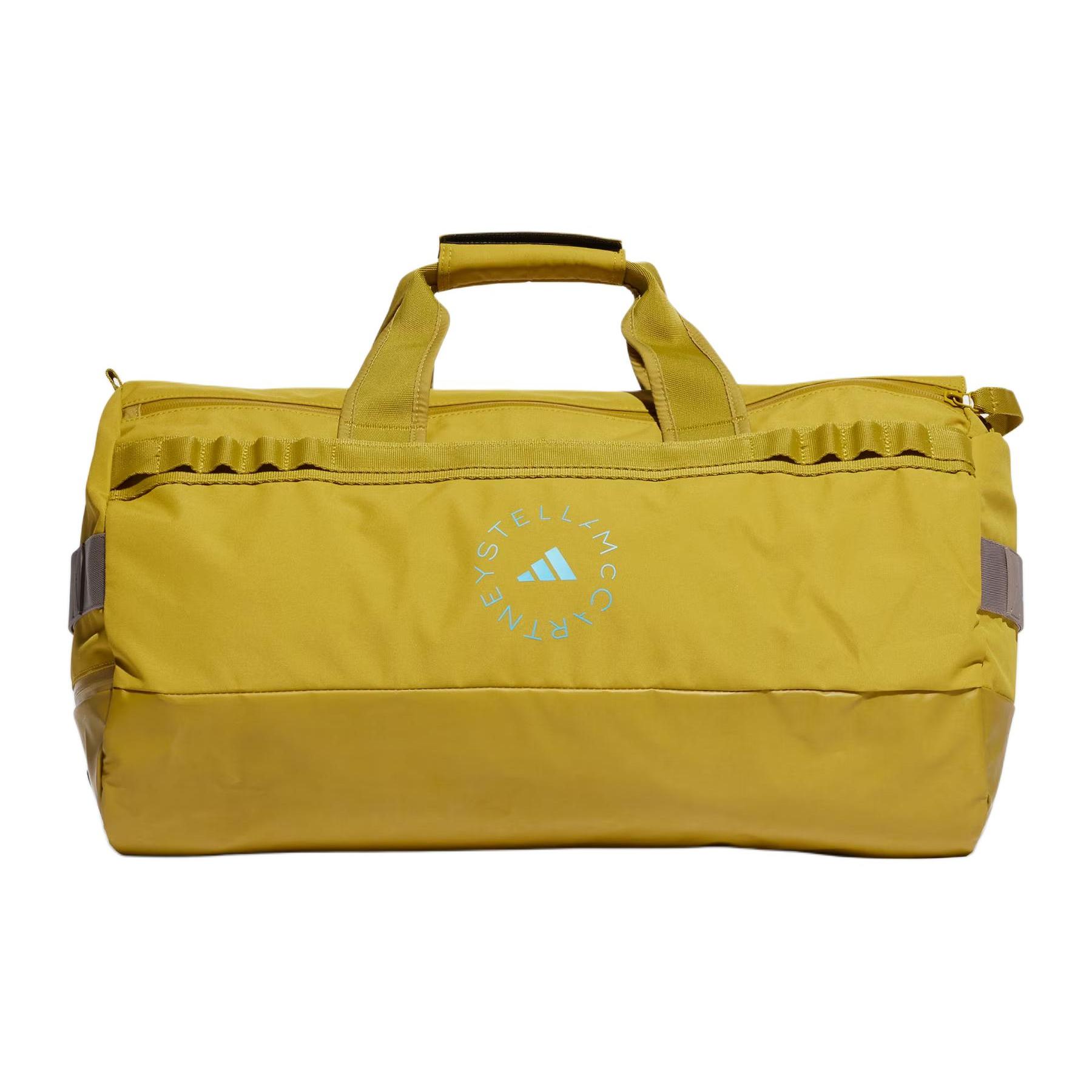 

Новые спортивные сумки Stella Mccartney X Adidas Pulse оливково-зеленый & Сигнальный бирюзовый & Землисто-коричневый & Серый IN9104 50.0*26.9*27.9CM