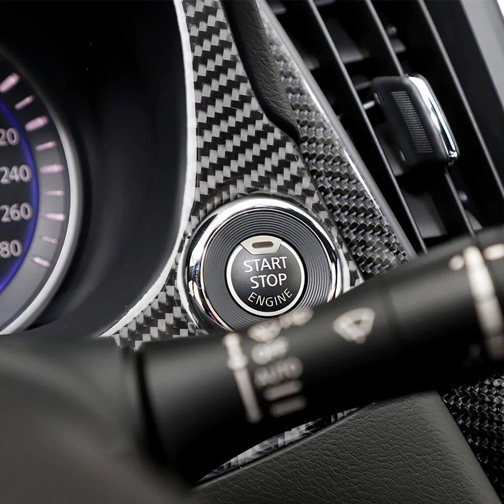 For Infiniti Q50 2014-2022 Car Dashboard Decoration Cover Sticker Decal Trim Auto Interior Accessories Real Carbon Fiber