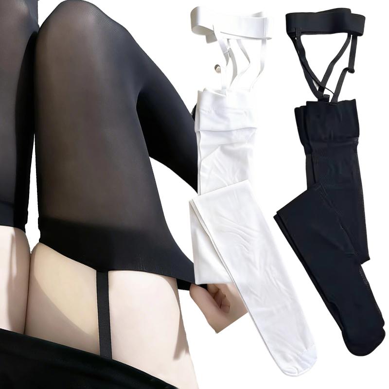 Sexy Suspender Wide-banded Velvet Tights Long Socks Lolita Thigh High Stockings with Garters Y2K JK College Over The Knee Socks
