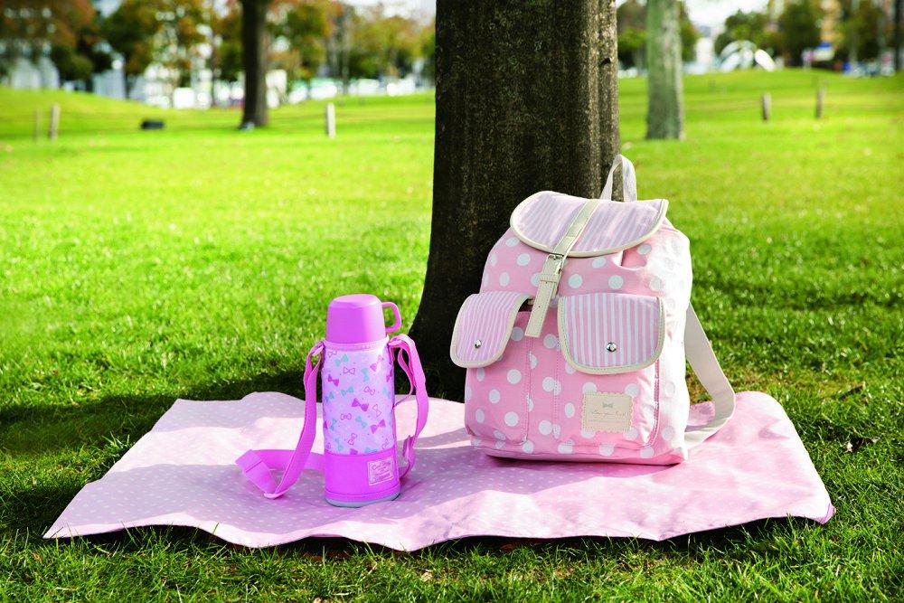 Zojirushi Stainless Steel Water Bottle, 820ml, 2-Way, Cup & Direct Drinking, with Pouch, Ribbon, Pink, SP-JA08-PZ