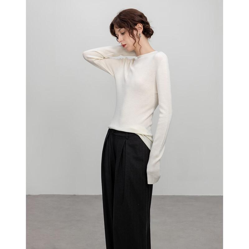 Demana Women's Seamless 100% Merino Wool Half-High Collar Sweater